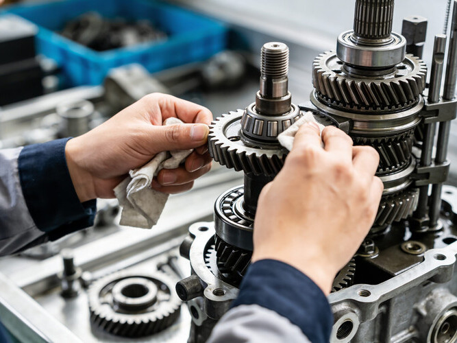 disassembled car transmission